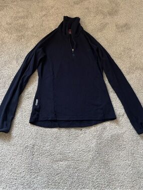 Icebreaker Navy Quarter-Zip Pullover 100% Merino Wool